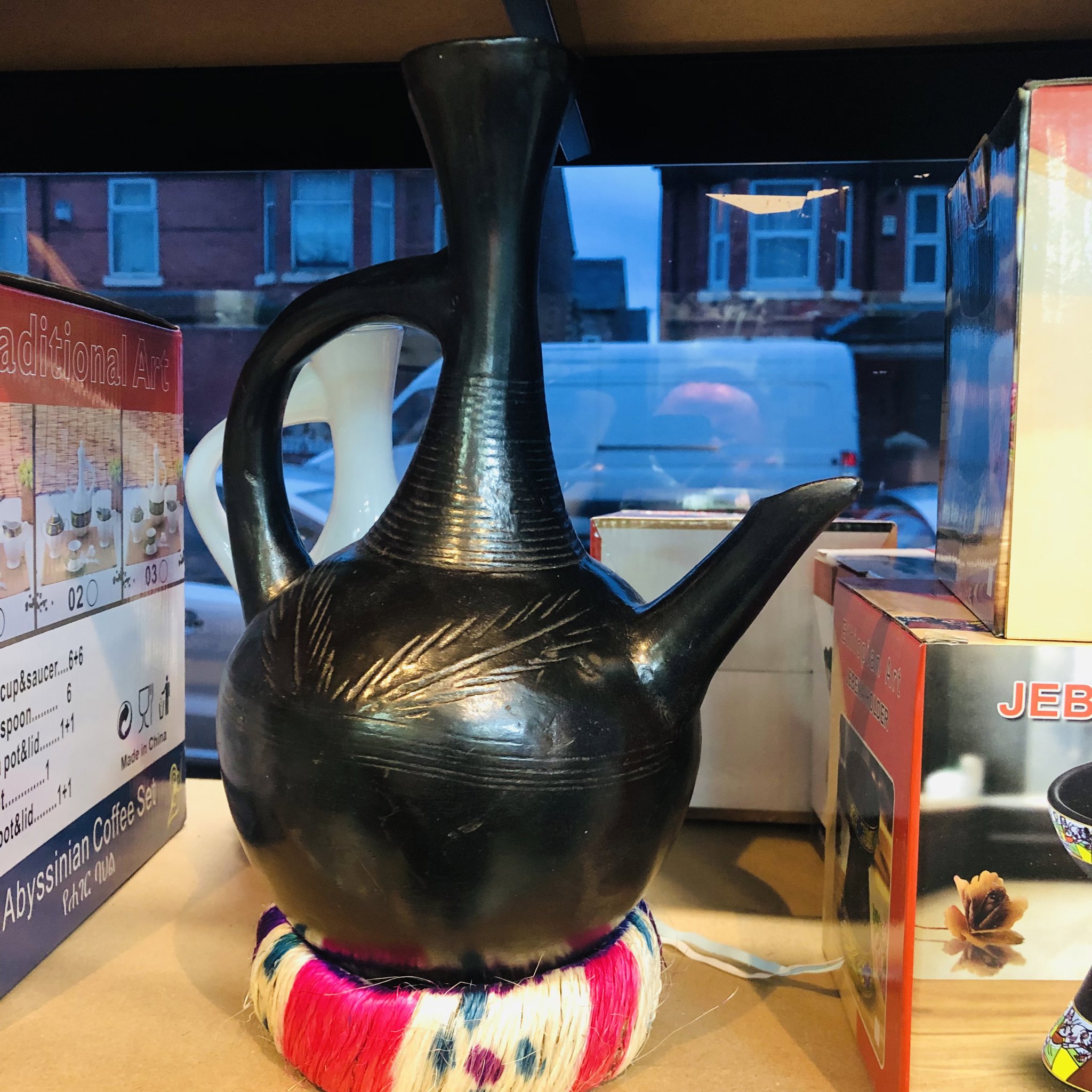 Ethiopian & Eritrean Hand Made Clay Black Coffee Pot